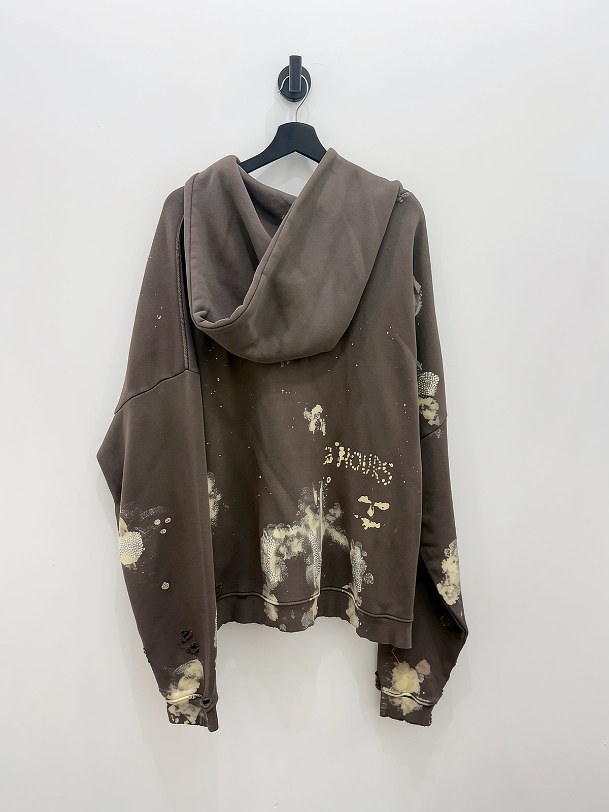 Paly Hollywood "Been Amess" Distressed Zip Hooded Sweatshirt