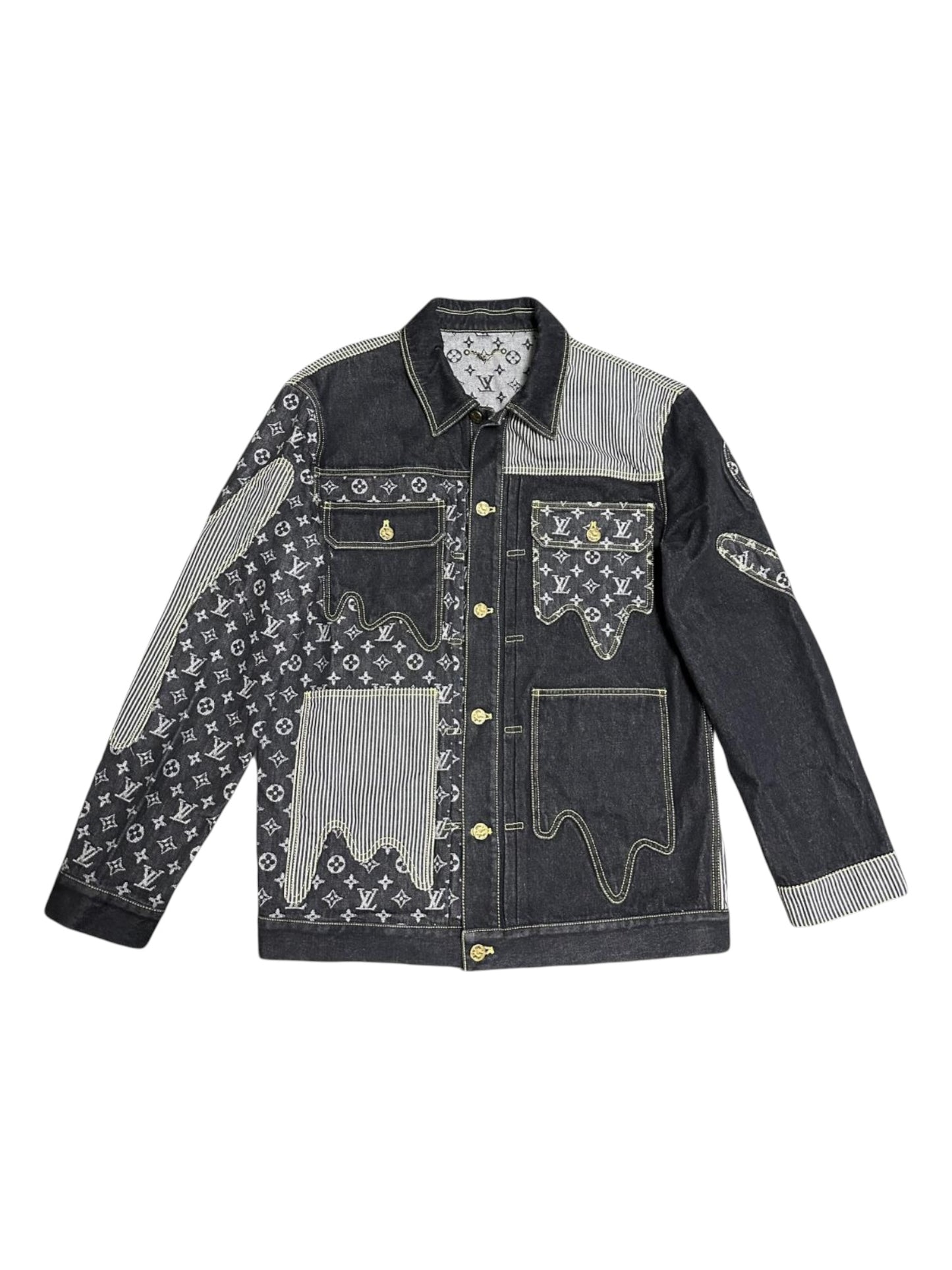 Louis Vuitton Denim Jacket "Black White Stripe"