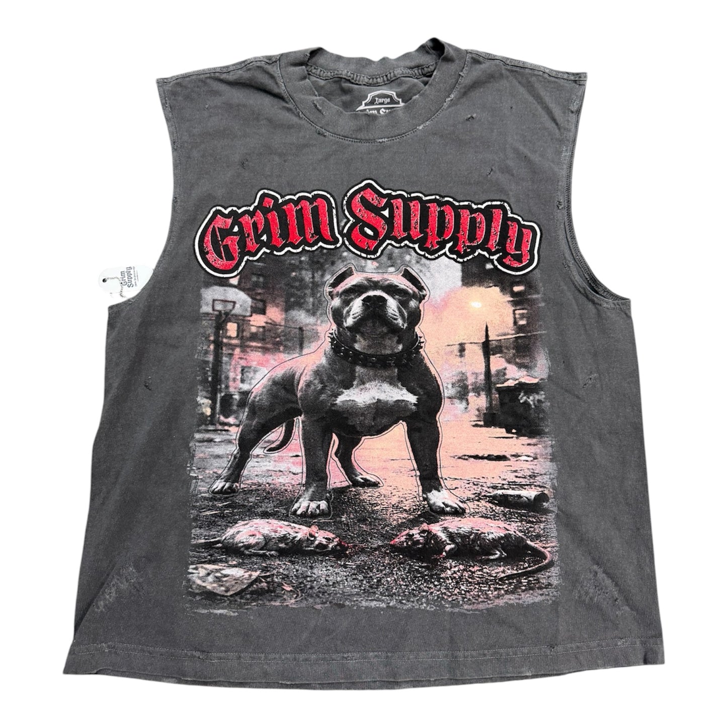 Grim Supply Pitbull Muscle Tee ‘Grey’
