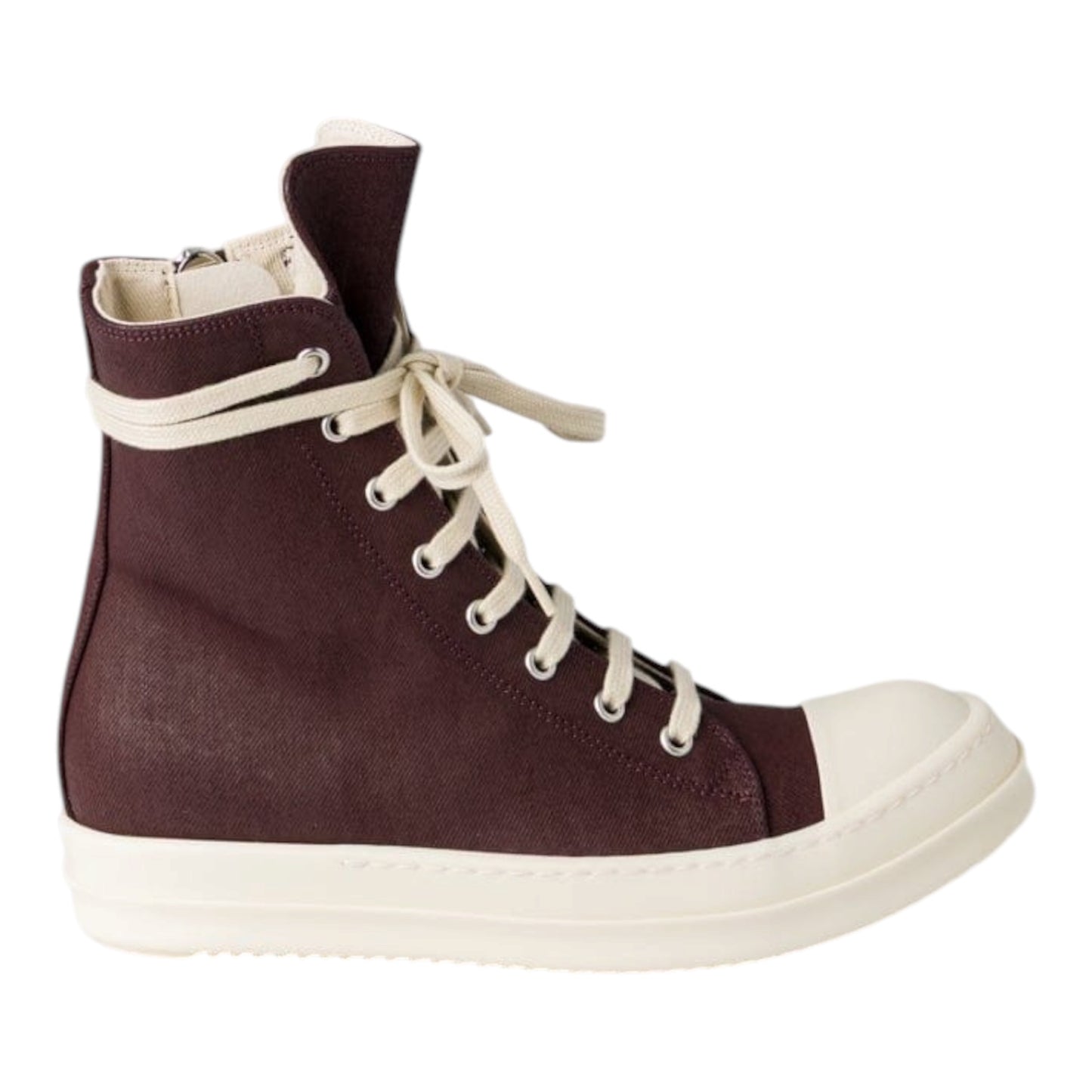 Rick Owens DRKSHDW Denim Ramone Sneakers ‘Maroon’