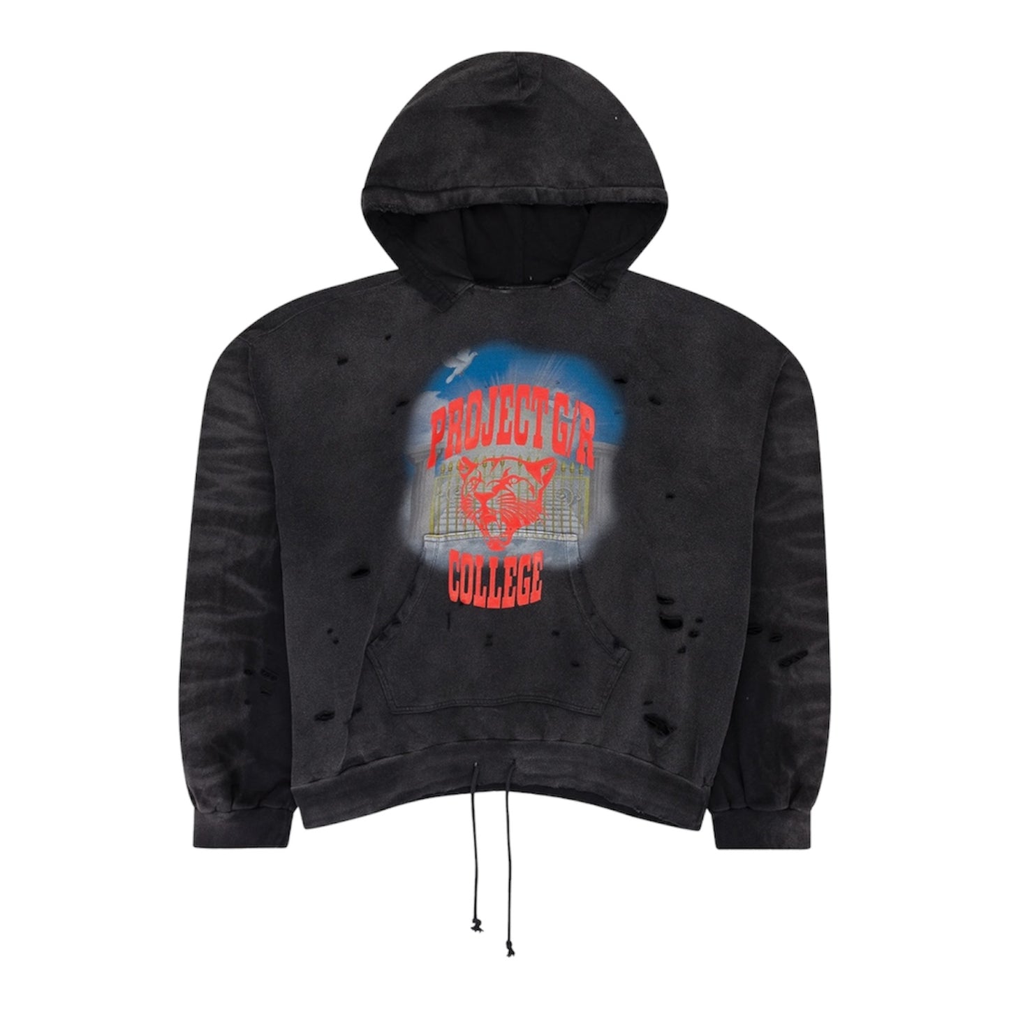 Project G/R Mixed Print Vintage Hoodie “Black”