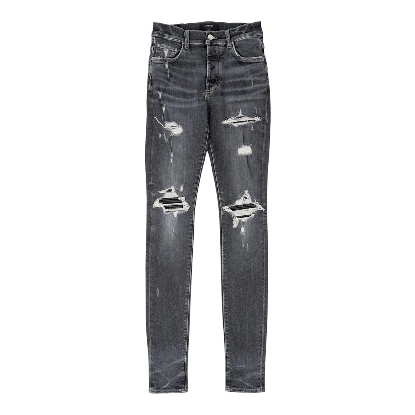 Amiri MX1 Ultra Suede Denim Patch Jeans ‘Grey’