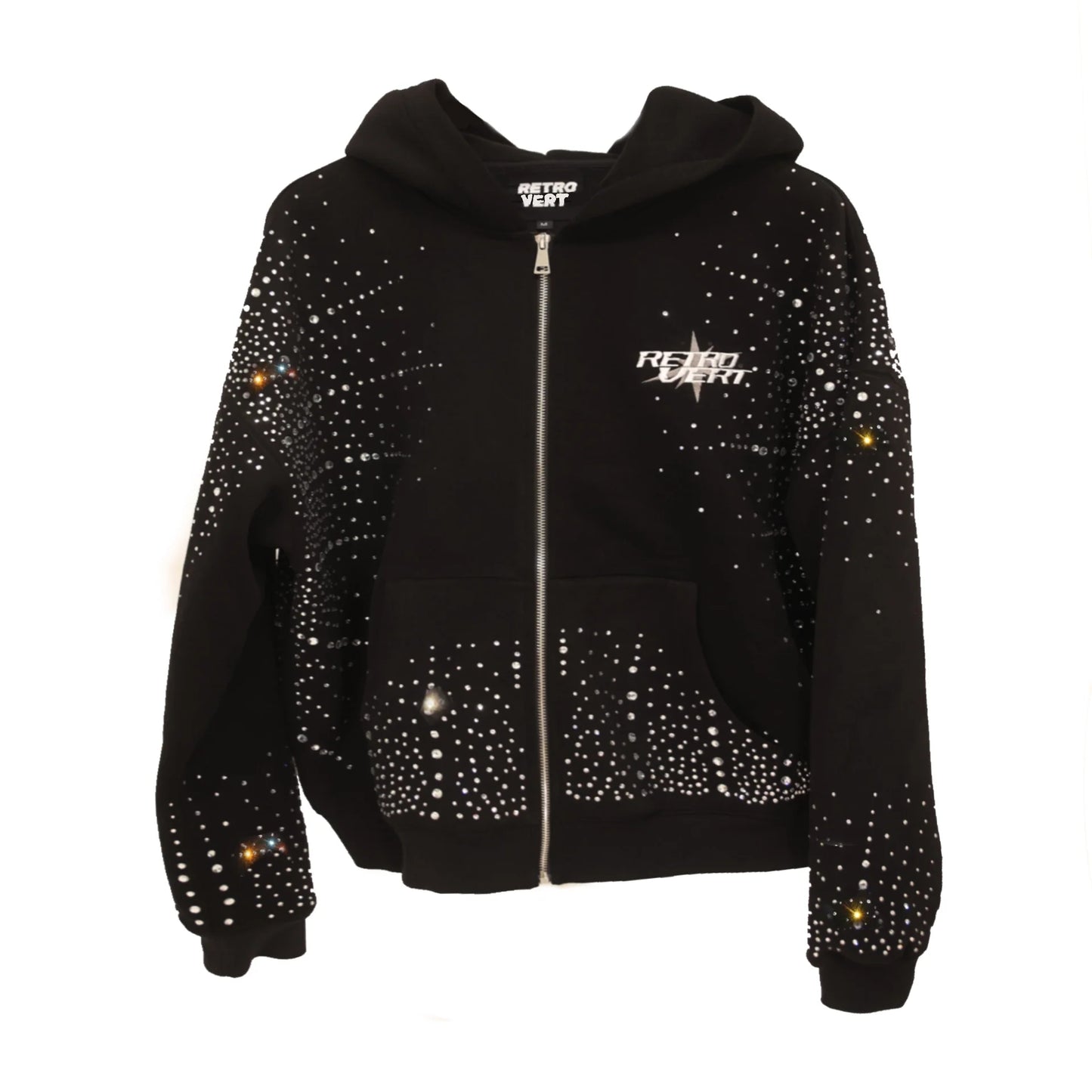 Retrovert Zip-Up Hoodie "Black'