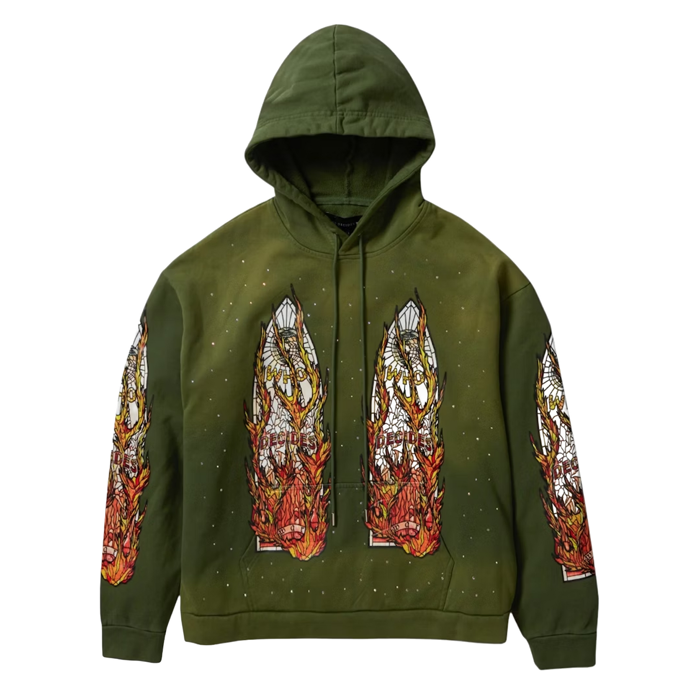 Who Decides War Rhinestone Hoodie
