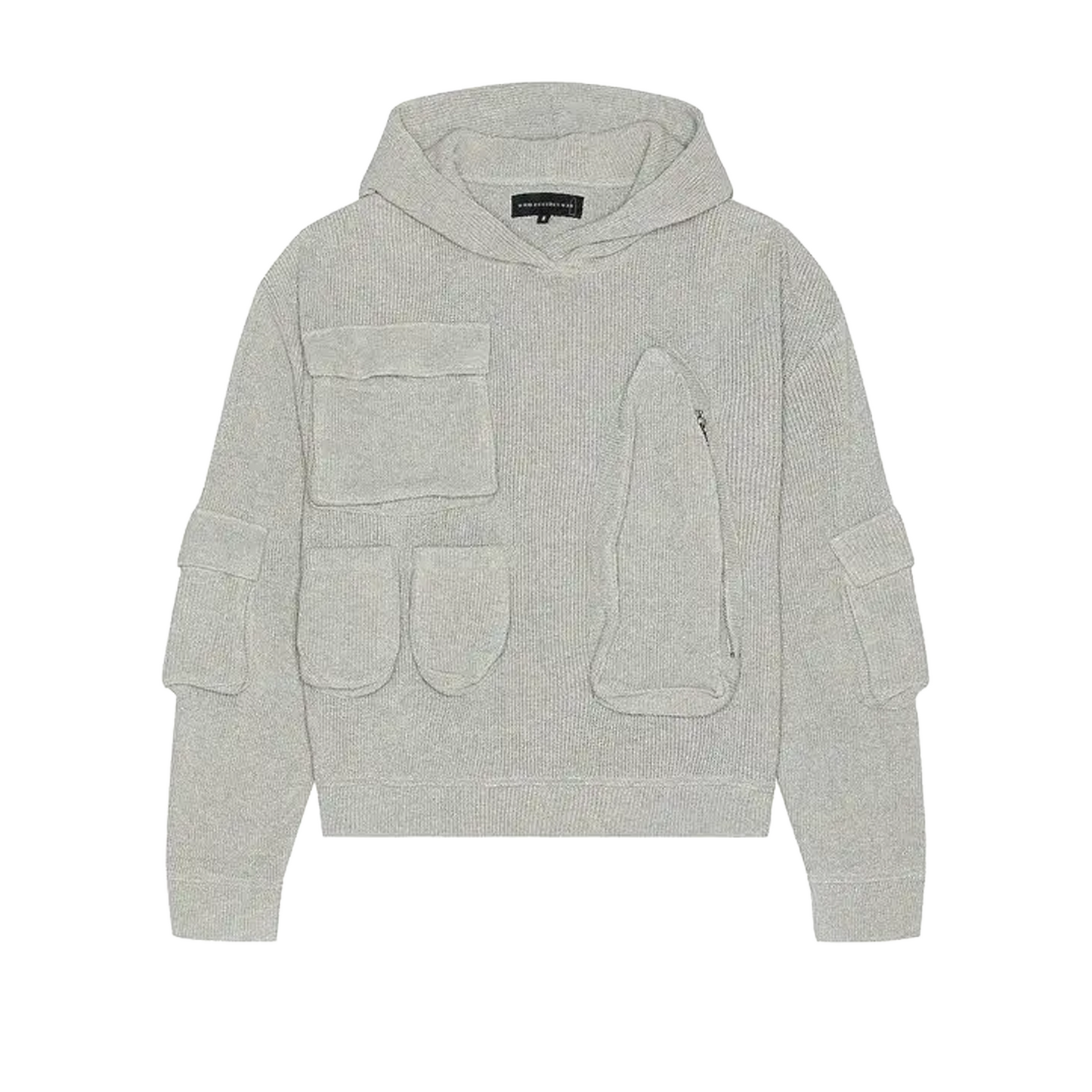 Who Decides War Grey Multi Pocket Sweater