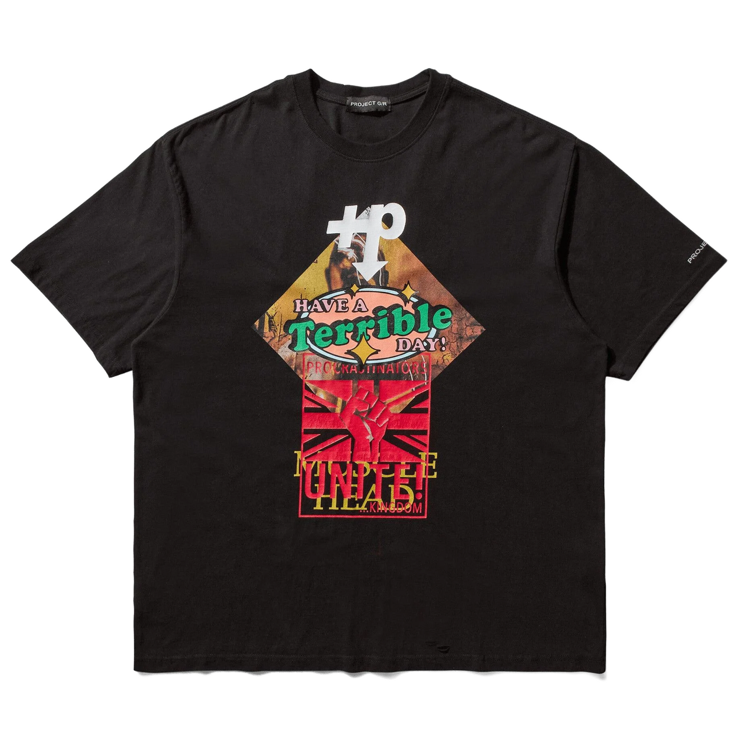 Project G/R Washed Mix Printed Vintage T-Shirt “Black”