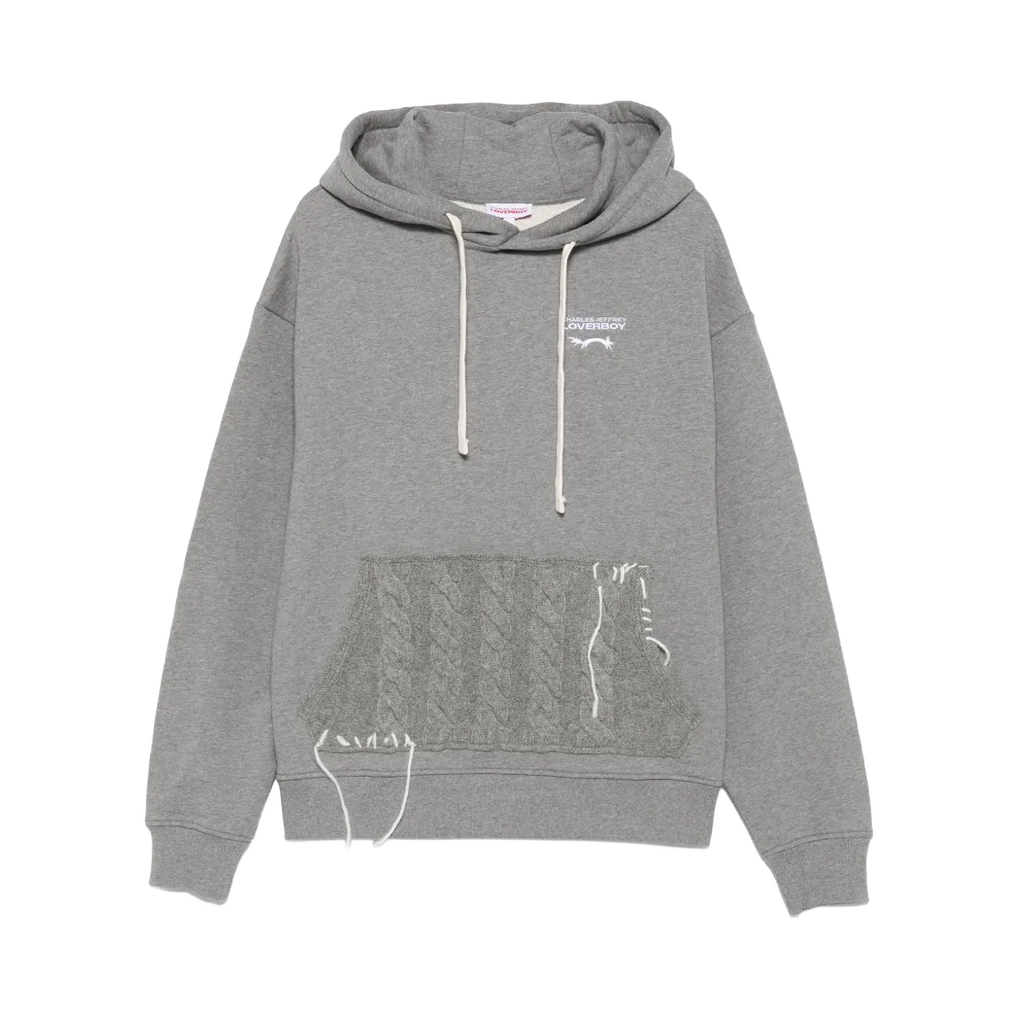 CHARLES JEFFREY LOVERBOY KNITTED PATCH RABBIT EARS HOODIE