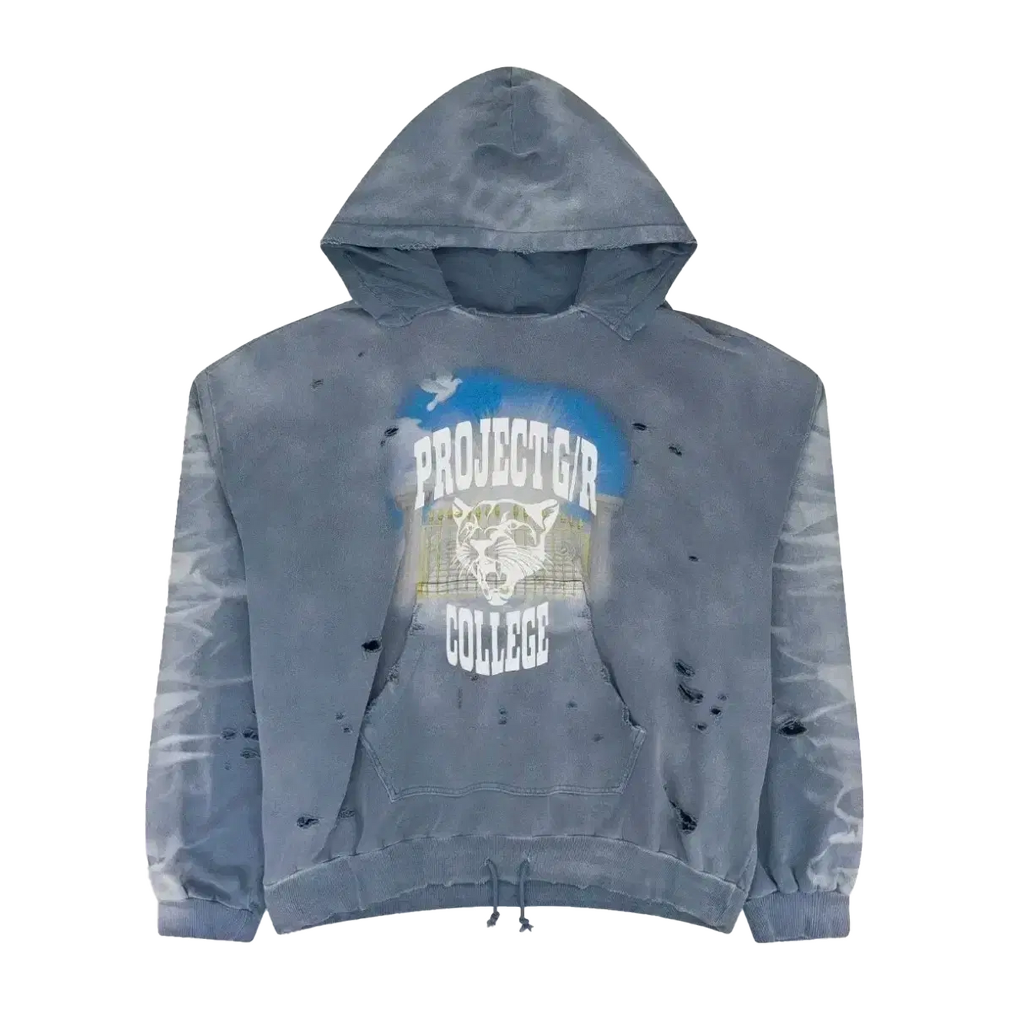 Project G/R Mixed Print Vintage Hoodie “Blue”