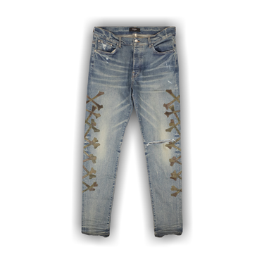 Amiri Camo Bones Denim Jeans