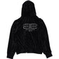 Balenciaga Velour Hoodie Rhinestone "Black"