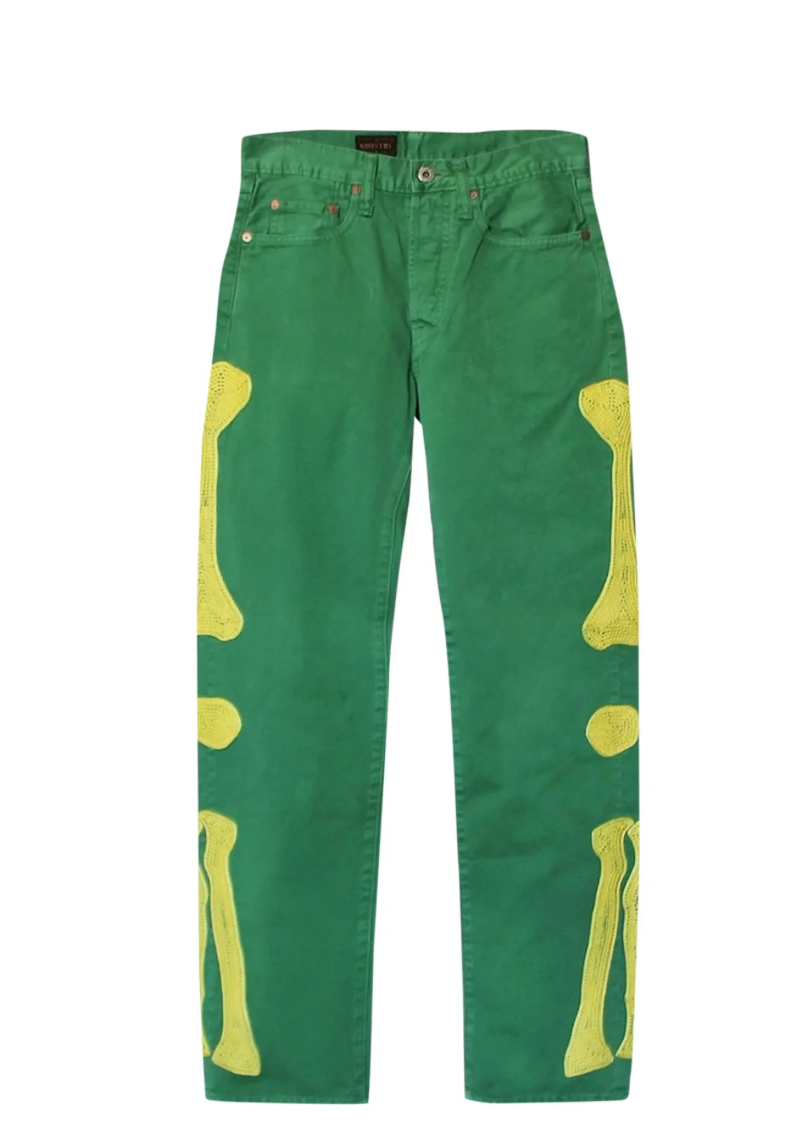 Kapital Bone Jeans "Green/ Yellow"