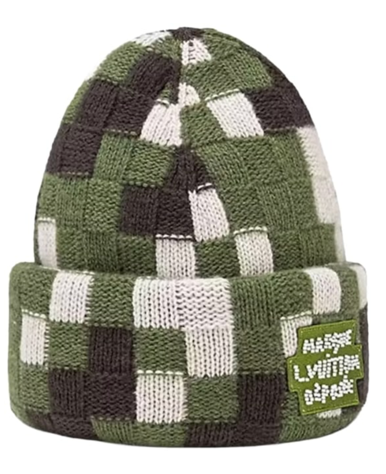 LOUIS VUITTON 'GREEN DAMOUFLAGE' BEANIE Pre- Owned