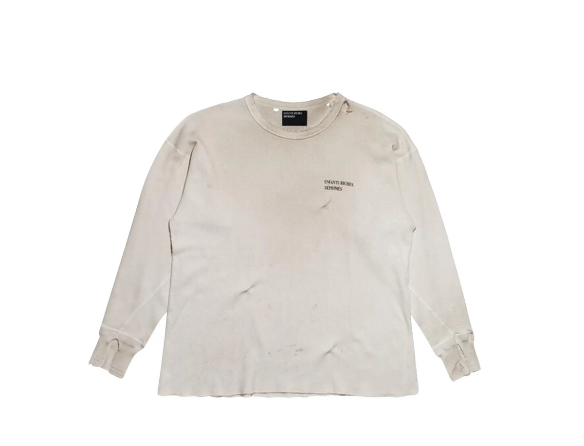 Enfants Riches Déprimés Classic Logo Distressed Thermal Long-Sleeve 'Dirty White' Enfants Riches Déprimés