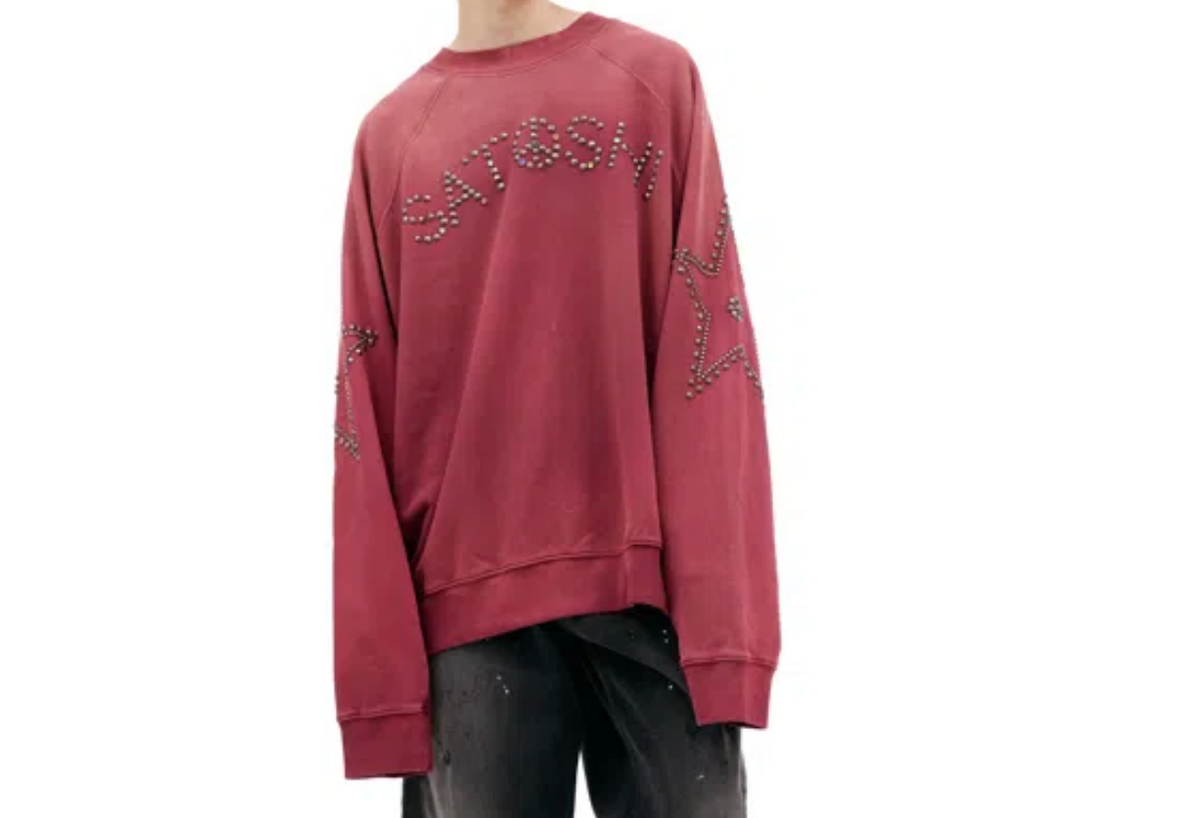 SATOSHI NAKAMOTO BURGUNDY SWEATSHIRT WITH LOGO