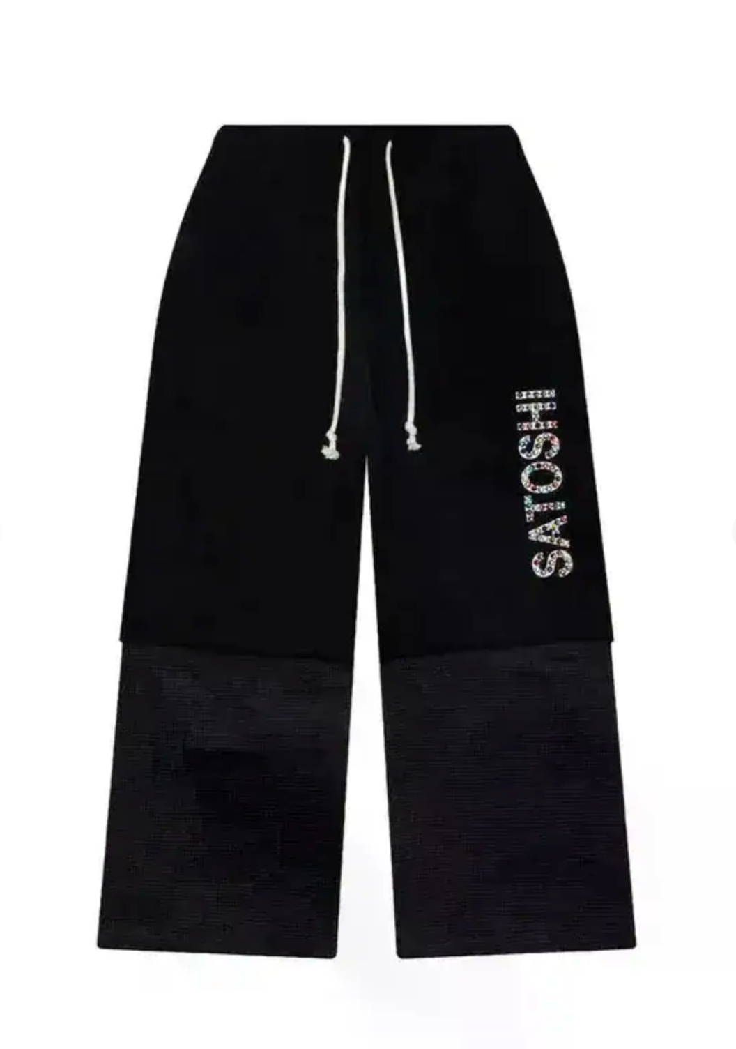 Satoshi Nakamoto Double Layer Studded Sweatpants 'Black'