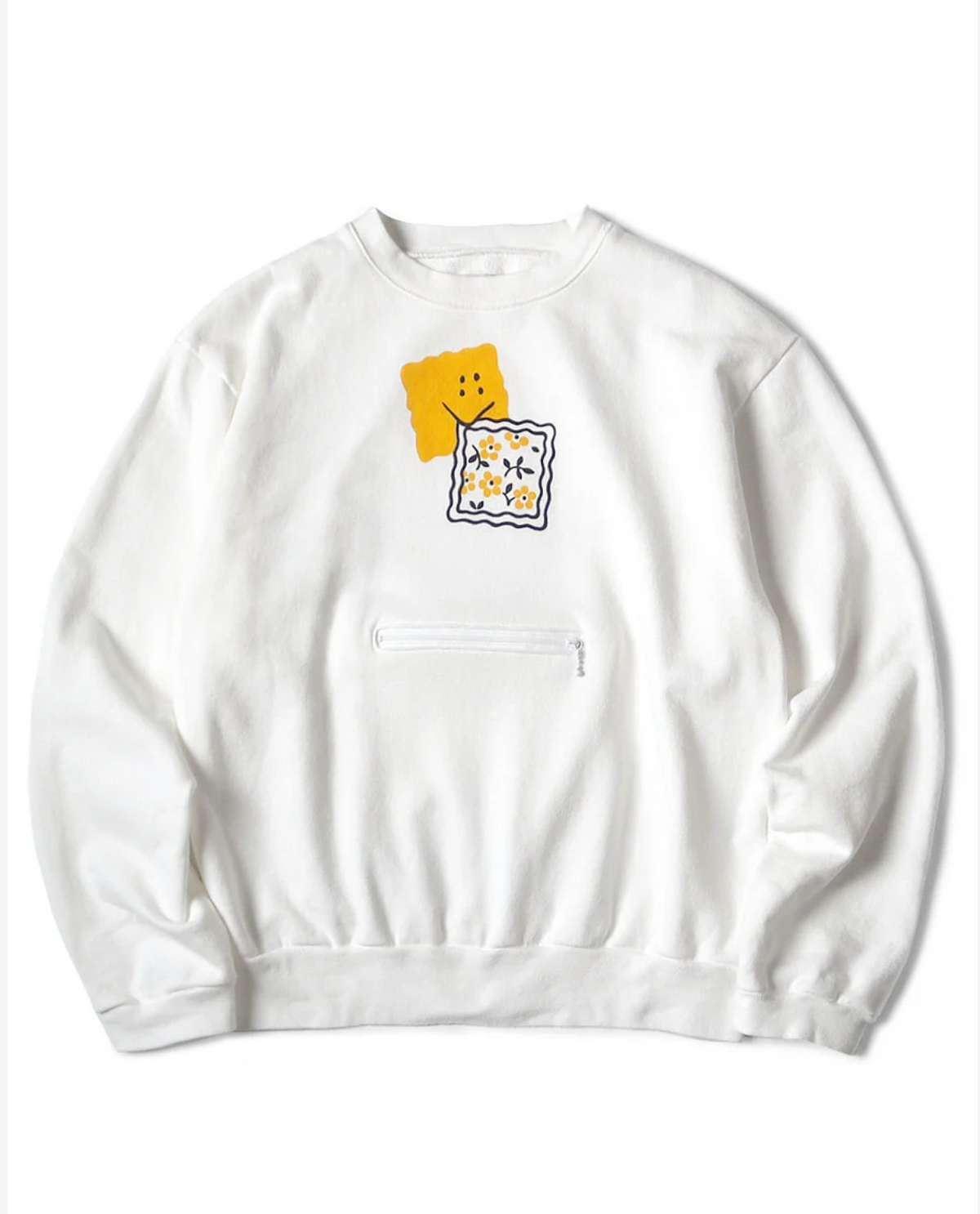 KAPITAL 30/- REVERSE FABRIC COOKIE POCKET CREW SWEATER