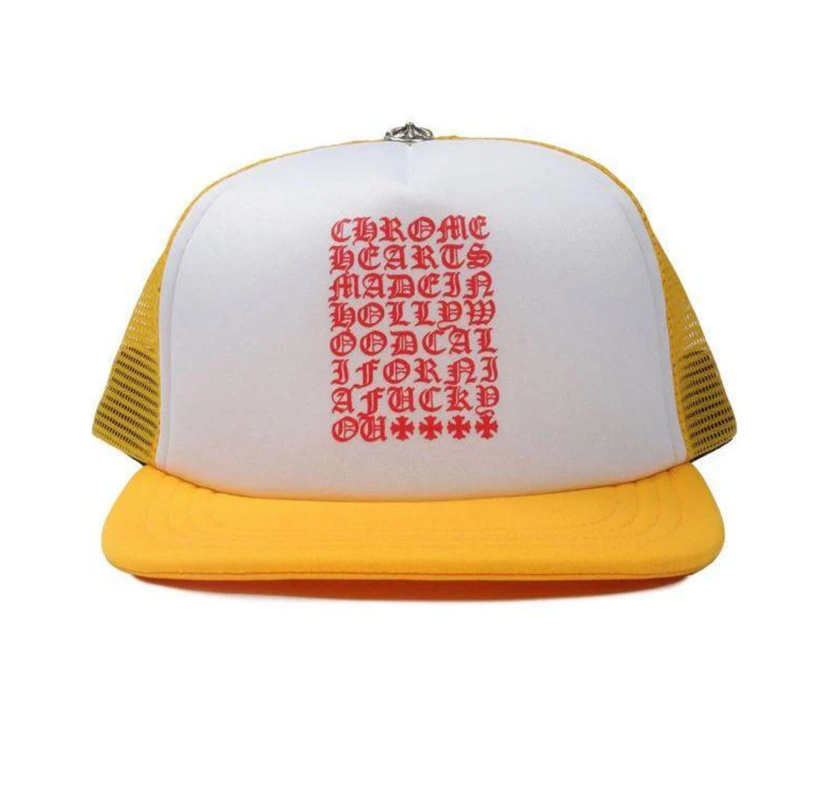 Chrome Hearts Eyechart Trucker Hat "Yellow"