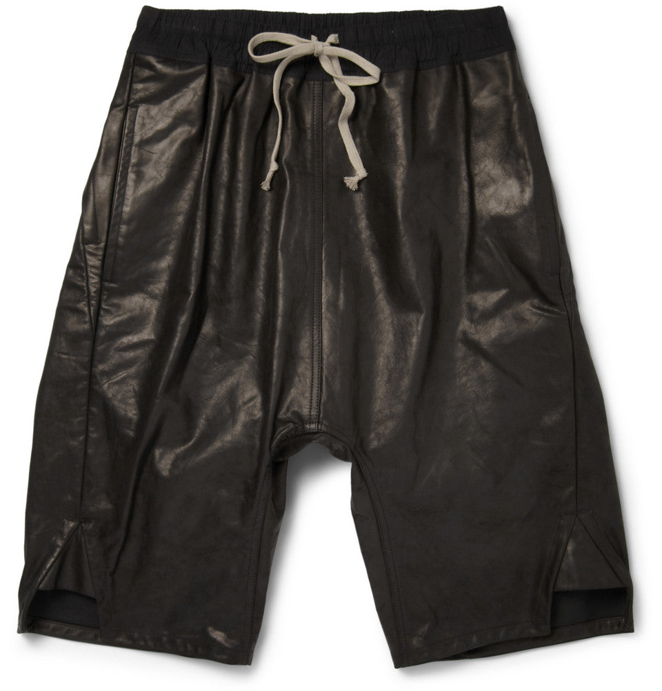 Rick Owens Pods Leather Shorts