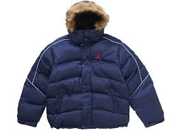Supreme X Air Jordan Puffer Jacket “Navy”